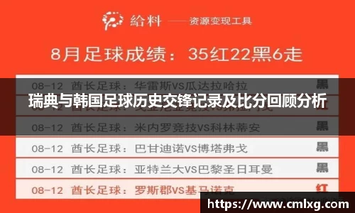 瑞典与韩国足球历史交锋记录及比分回顾分析